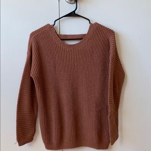 Forever 21 Coral Knit Sweater With Cutout on Back